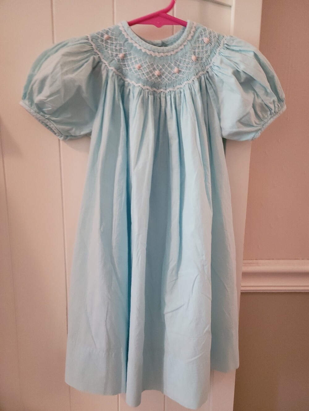 Strasburg Blue Heirloom Smocked Dress 24m